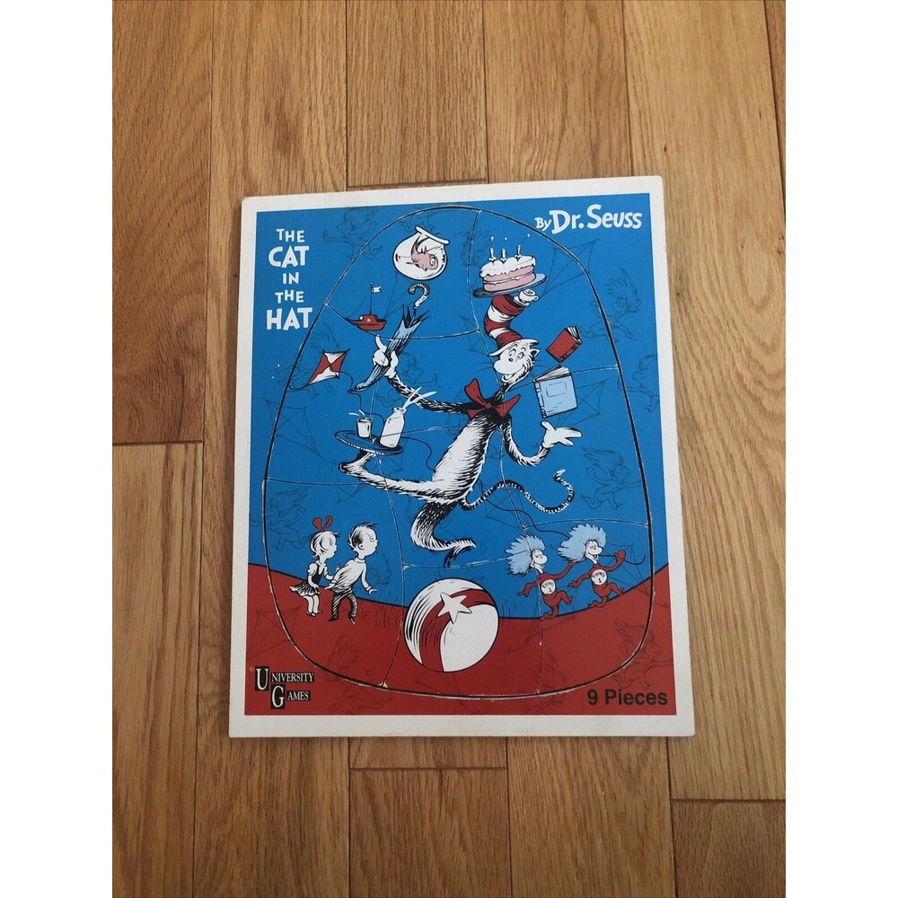 Vintage‎ Cat In The Hat Board Wood Puzzle Pre-Owned 9 Pieces by University Games